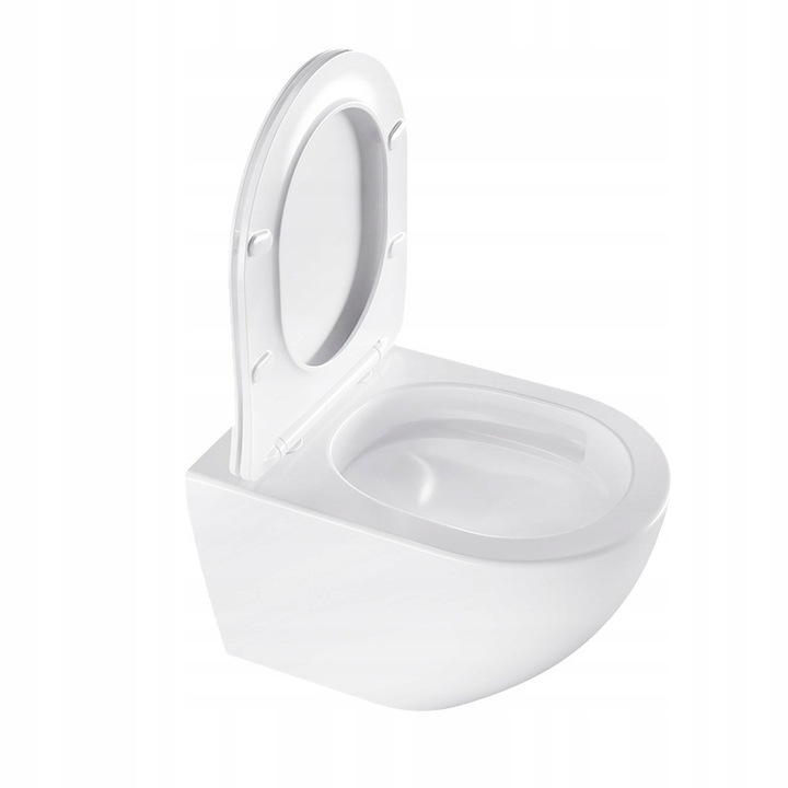 MISKA WC WISZĄCA TORNADO NERO-WH-03 BIAŁA DESKA WOLNOOPADAJĄCA DUROPLAST NE