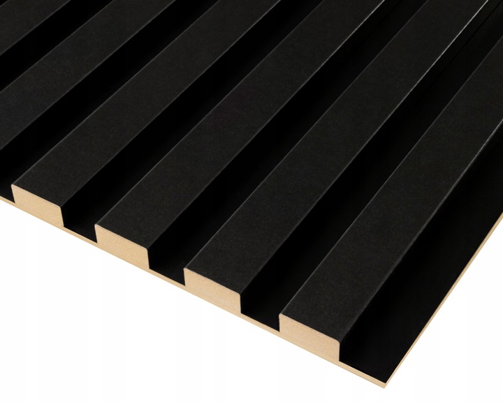 Lamele ścienne na płycie HDF - 275 cm x 40,5 cm - CZARNY 905