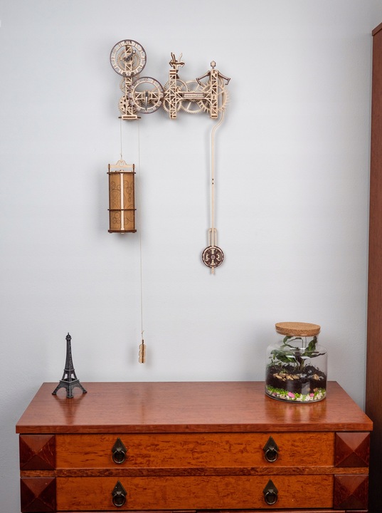 Drewniany Zegar Steampunk Wooden.City Puzzle 3D