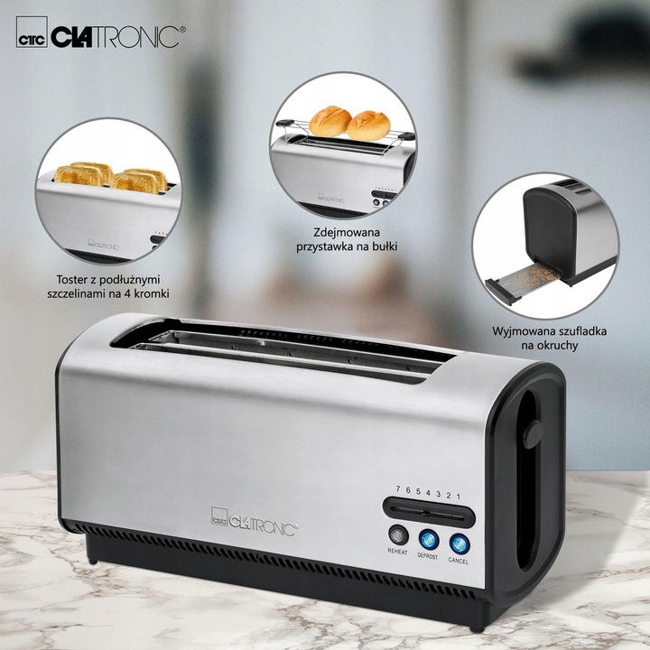 TOSTER OPIEKACZ KANAPEK 4 PYSZNE TOSTY CLATRONIC TA 3687