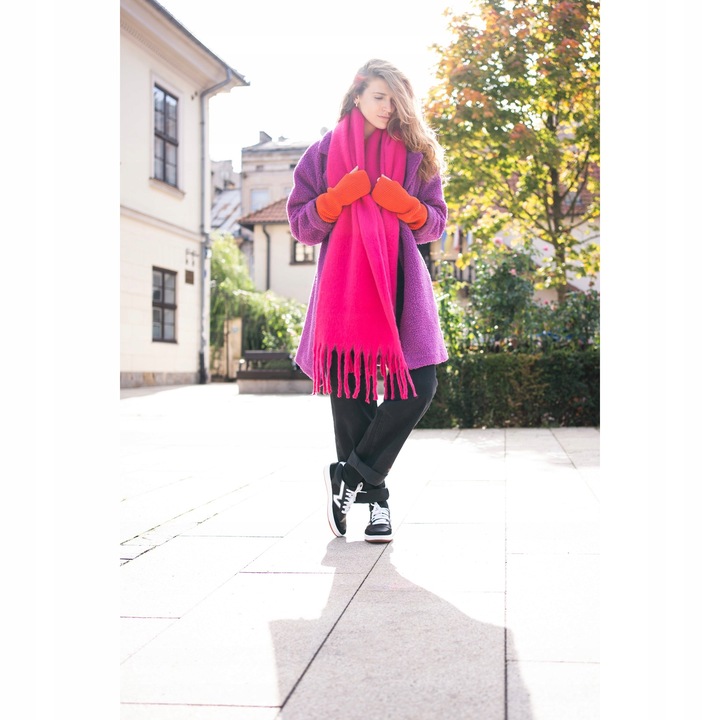 Rękawiczki Damskie Młodzieżowe Mitenki Bez Palców Długie Miękkie Casualowe