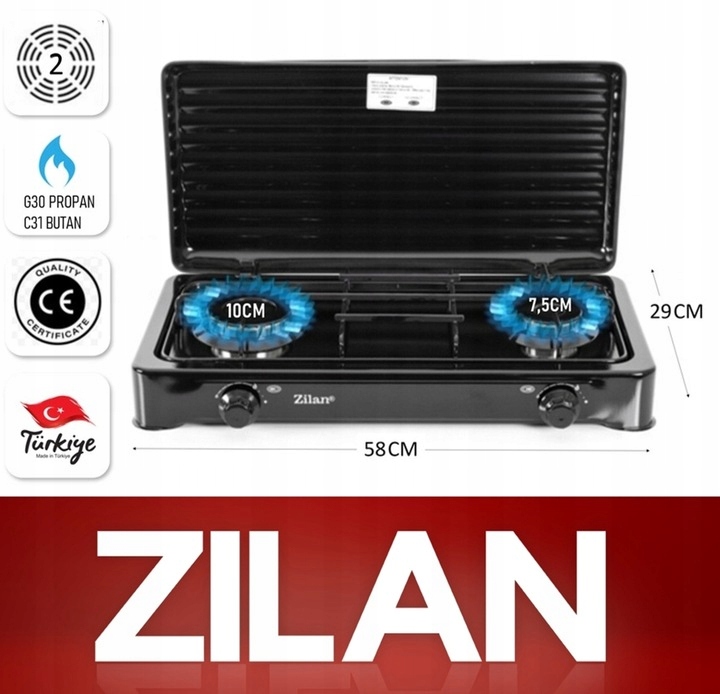 KUCHENKA GAZOWA 2 PALNIKI PRZENOŚNA + WĄŻ REDUKTOR