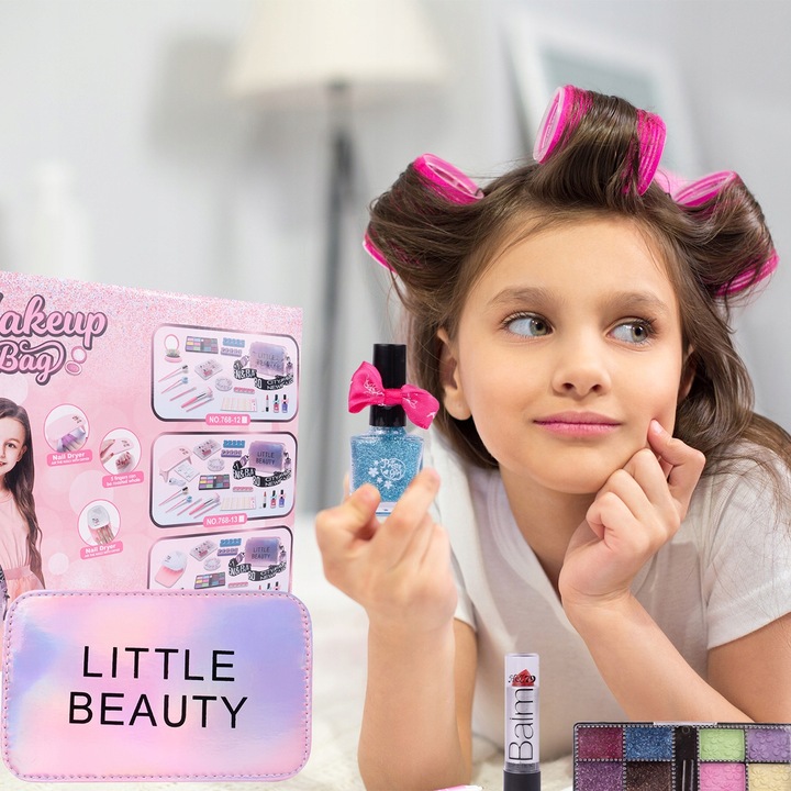 TOREBKA ZESTAW KOSMETYKÓW KOSMETYKI DO MAKIJAŻU KOSMETYCZKA DLA DZIEWCZYNKI