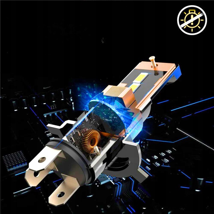 ŻARÓWKI H4 LED ŻARÓWKA MOCNE BIAŁE 12V 100W +1000% CANBUS 1:1 HOMOLOGACJA