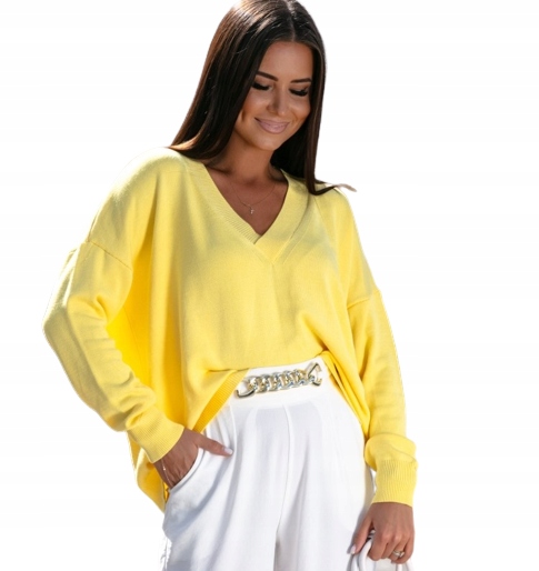 COCOMORE Sweterek Bluzka V Żółty