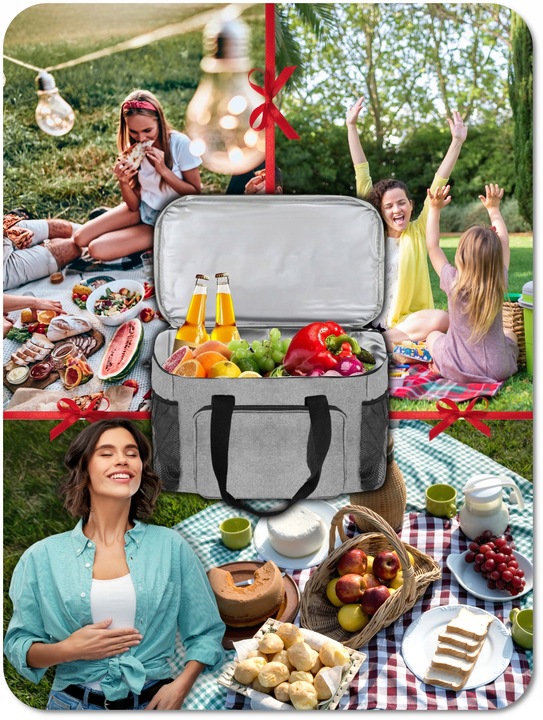 KOSZ PIKNIKOWY Z WYPOSAŻENIEM TERMICZNY TURYSTYCZNY DLA 4 OSÓB 21W1+ GRATIS