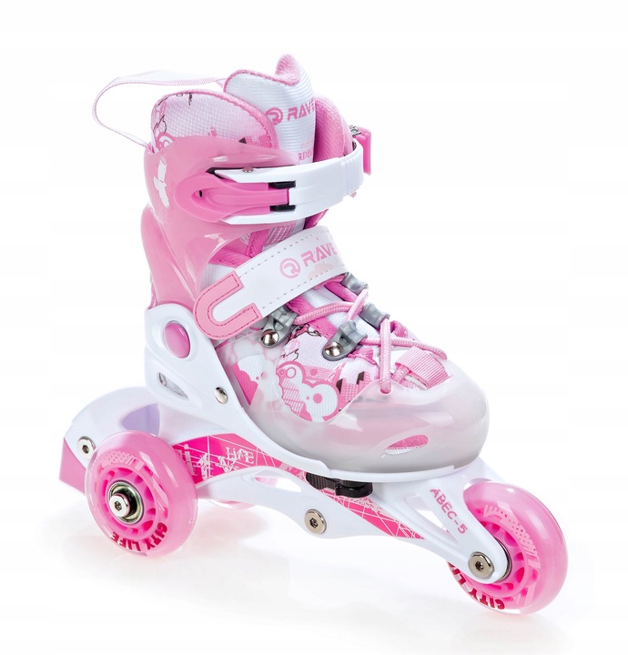 Rolko-Wrotki 3w1 Regulowane RAVEN Princess 26-29 Kauczuk