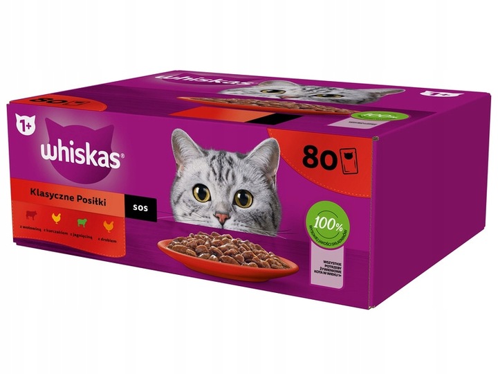 Karma dla kota WHISKAS Mix smaków (80 x 85 g)