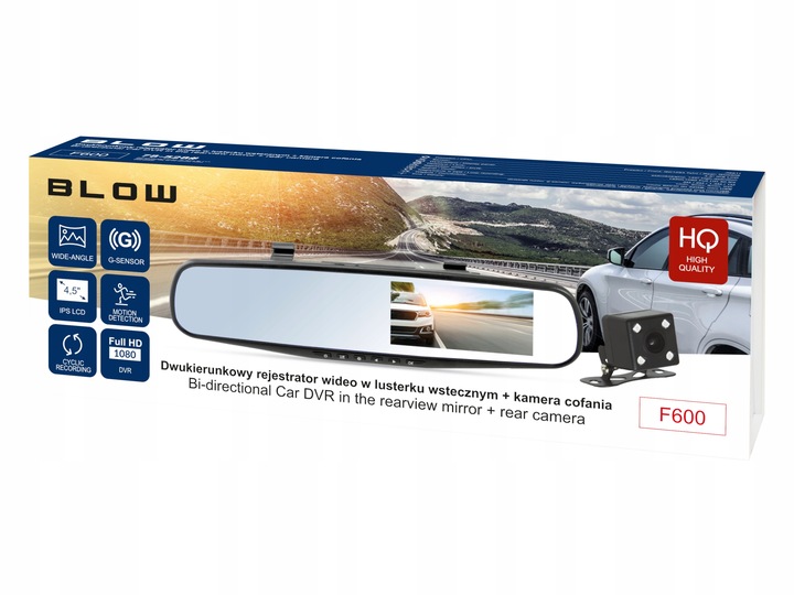 KAMERA LUSTERKO REJESTRATOR FULL HD PRZÓD TYŁ