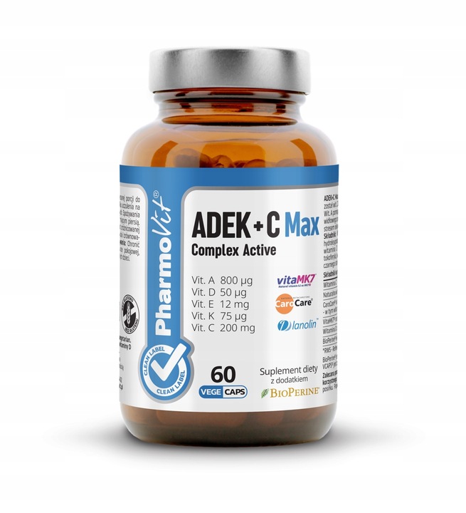 Pharmovit Clean Label ADEK + C Max Complex Active, suplement diety
