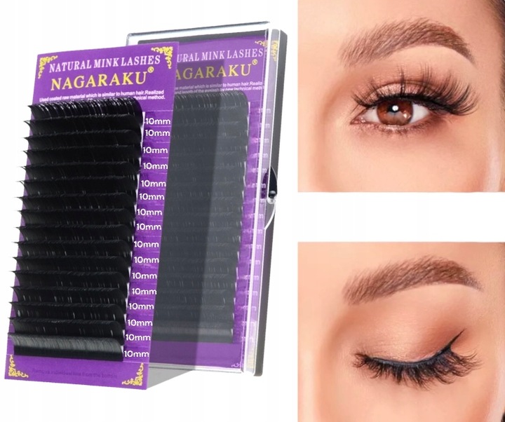 RZĘSY NAGARAKU PREMIUM DŁUGOŚĆ 10MM GRUBOŚĆ 0,5MM