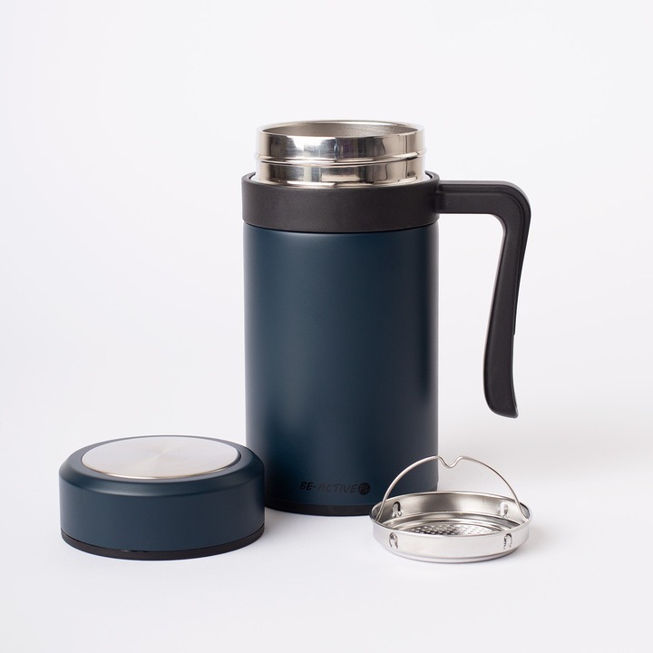 KUBEK TERMICZNY SZCZELNY TERMOS NA KAWĘ HERBATĘ GORĄCE NAPOJE DUŻY 450ML