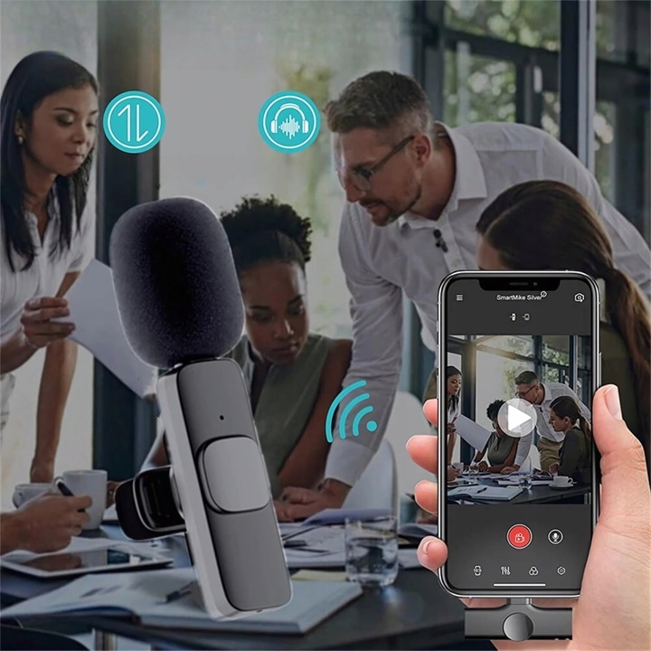 ZESTAW 2x MIKROFON KRAWATOWY BEZPRZEWODOWY USB C NA KLIPS USBC 2 MIKROFONY