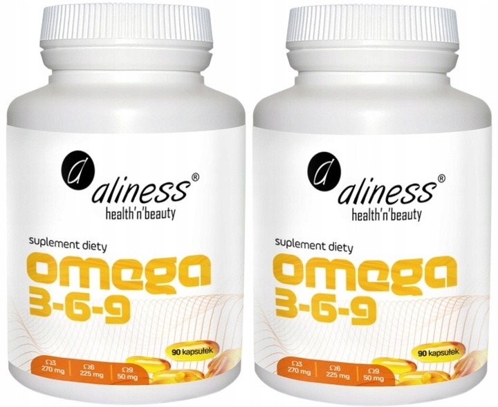 Aliness OMEGA 3-6-9 Olej lniany DHA EPA 180kaps.