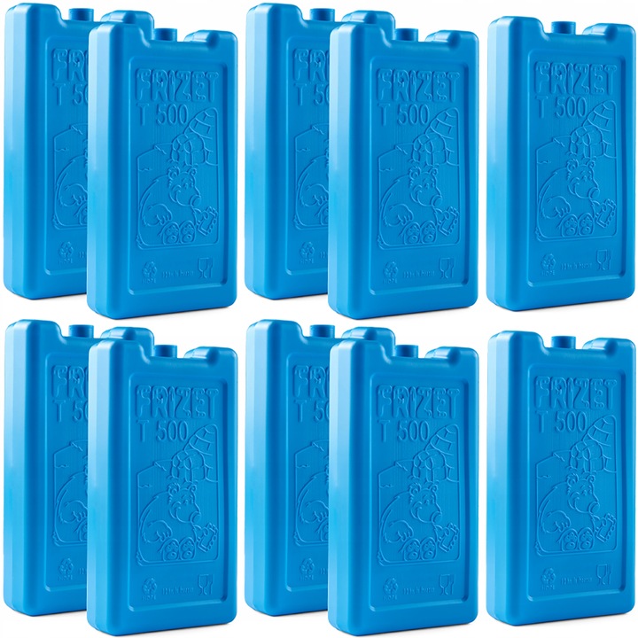 10x DUŻE WKŁADY MROŻĄCE ŻELOWE DO LODÓWKA TURYSTYCZNA 10 SZTUK 500ml ZESTAW