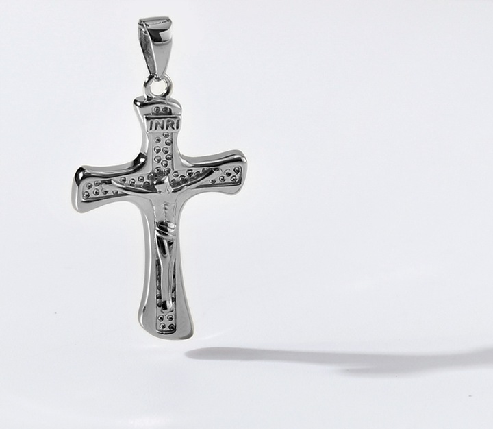 SREBRNY MĘSKI DUŻY KRZYŻ ZAWIESZKA KRZYŻYK RODOWANY SREBRO PRÓBA 925