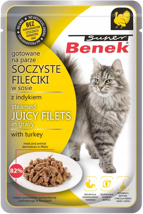 Benek Fileciki Saszetki dla kota 28x Mix Smaków Mokra Karma dla kota