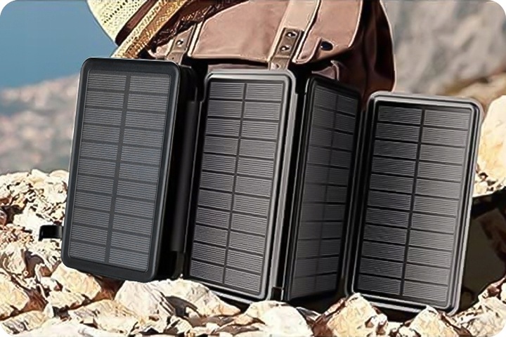 WEBSKI POWERBANK SOLARNY MOCNE 4 PANELE SOLARNE POJEMNOŚĆ 20000MAH USB-C