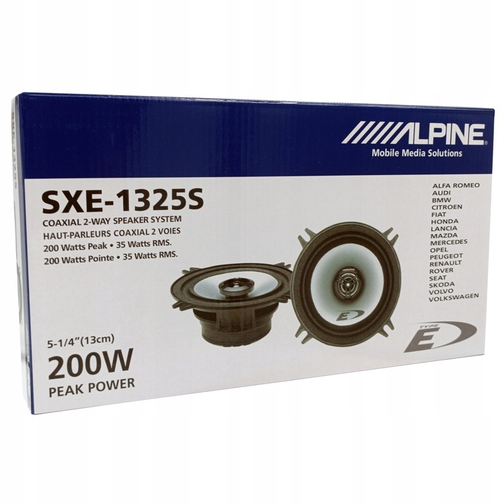 Głośniki samochodowe ALPINE SXE-1325S 13 cm 130 mm 200W dwudrożne