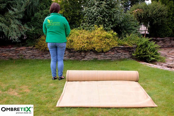 Siatka Cieniująca Maskująca 1,2x20m Na Balkon Ogrodzenie Płot Beżowa UV