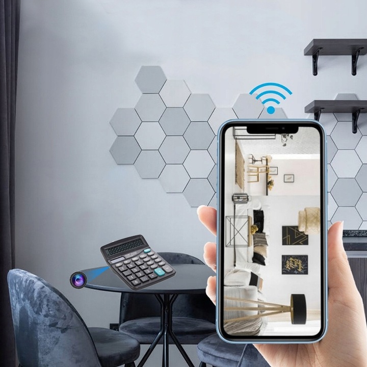 KALKULATOR MINI KAMERA SZPIEGOWSKA FULL HD WIFI