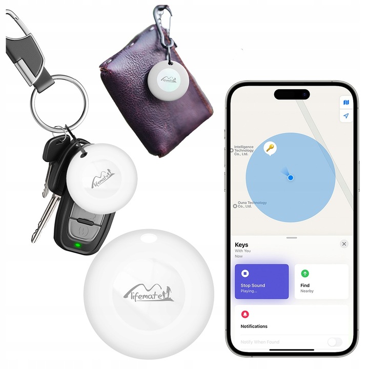 Lokalizator GPS Life Tag MiLi IOS APPLE do plecaka kluczy bagażu dla psa
