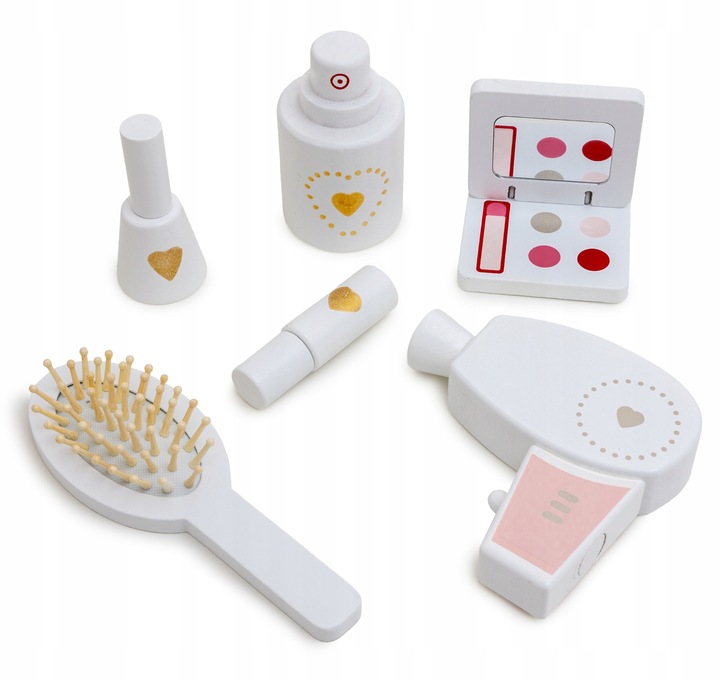 Drewniana toaletka dla dziewczynki z krzesełkiem lustro akcesoria szuflada