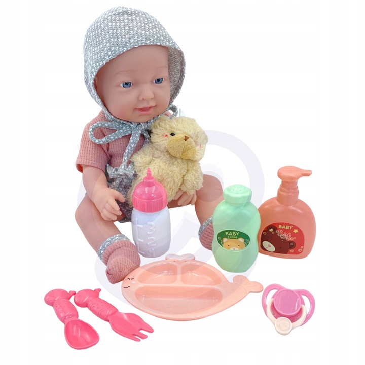 LALKA BOBAS MIŚ ZESTAW DO KARMIENIA PIELĘGNACJI OPIEKUNKA WOOPIE ROYAL