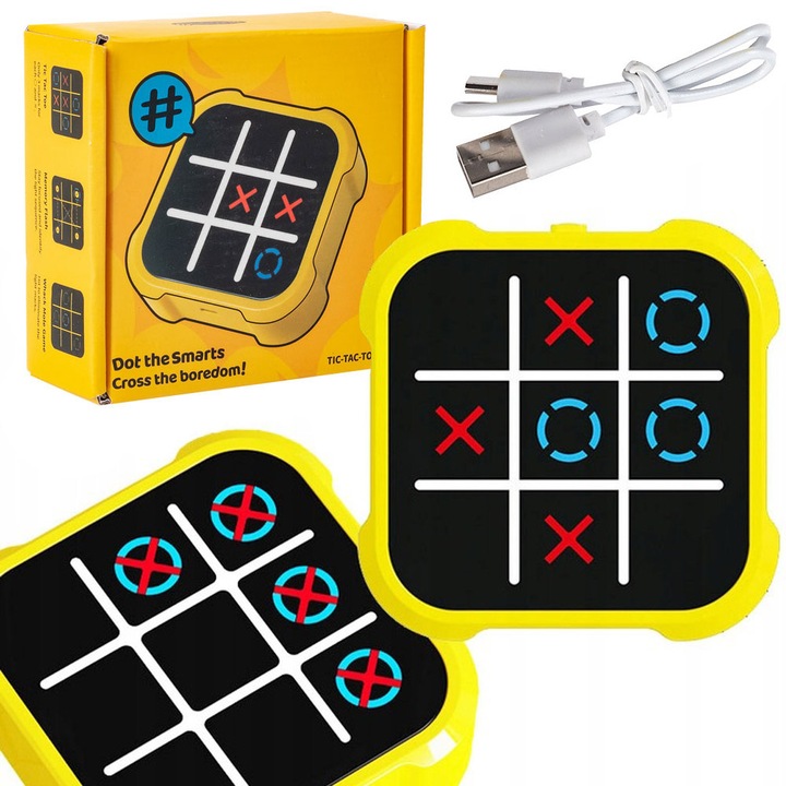 GRA KÓŁKO I KRZYŻYK ELEKTRONICZNA 4W1 ŁADOWANIE USB NA PREZENT DLA DZIECI