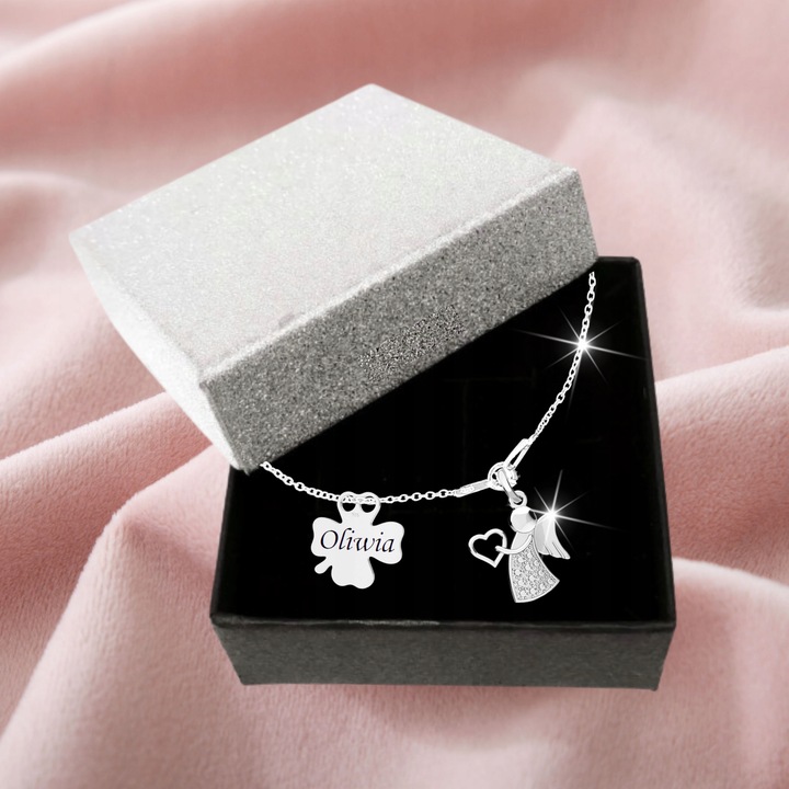 Srebrna Bransoletka dla Dziewczynki Aniołek Komunia GRAWER Srebro 925 ch6