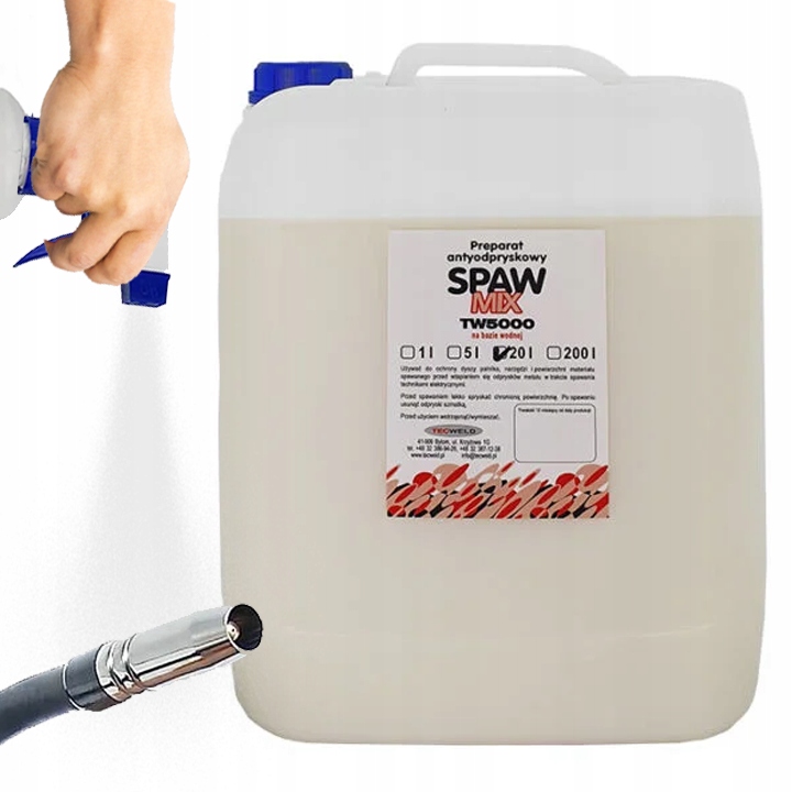 ŚRODEK ANTYODPRYSKOWY PREPARAT SPAWMIX 20 LITRÓW DUŻA BUTLA TW5000