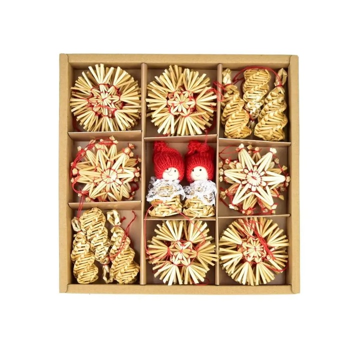 Słomiane ozdoby świąteczne, 38 ozdób