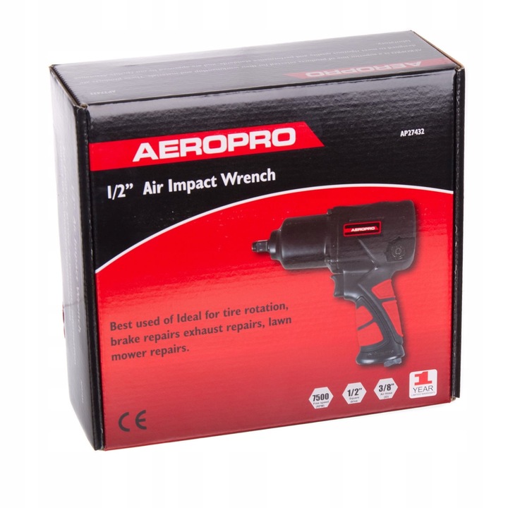 KLUCZ PNEUMATYCZNY 1/2 1450Nm UDAROWY DO KÓŁ KOMPOZYTOWY ORYGINAŁ AEROPRO