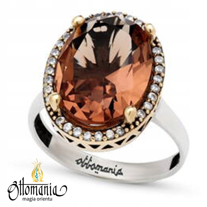 PIERŚCIONEK HAND MADE RĘKODZIEŁO RĘCZNIE ROBIONY SREBRNY SUŁTANIT CYRKONIE