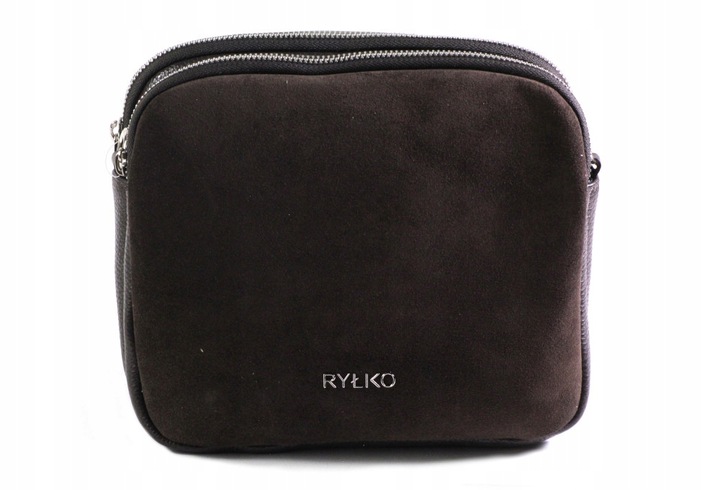 Ryłko Mała brązowa torebka damska elegancka ładna z łączonych skór