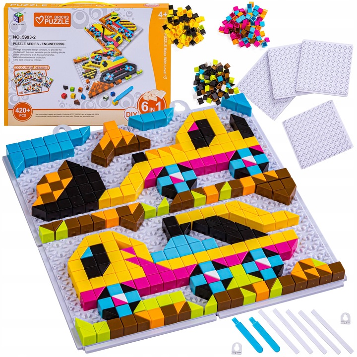 Puzzle układanka klocki konstrukcyjne pojazdy 420