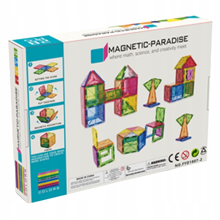 Magnetyczne Klocki Konstrukcyjne Montessori Edukacyjna Układanka 3D WOOPIE