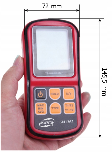 CYFROWY TERMOMETR 2x TERMOPARA TYPU K -50 do 1372