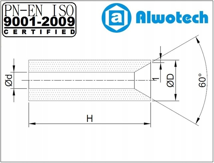 Dysza do piaskarki z wolframu 45x15 FI 2 - FI 8 H10 ALWOTECH