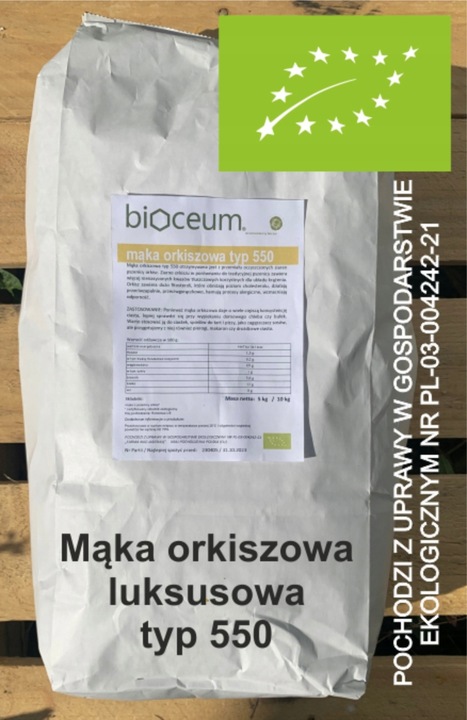 Mąka Orkiszowa BIO typ 550 Biała 5kg