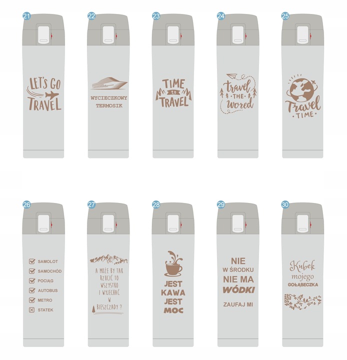 KUBEK TERMICZNY TERMOS NA KAWĘ HERBATĘ DO SAMOCHODU 440 ml PREZENT GRAWER