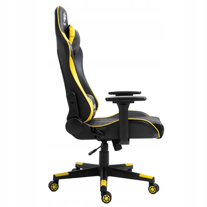 FOTEL GRACZA GAMINGOWY OBROTOWY KRZESŁO BIUROWE DO BIURKA ŻÓŁTY