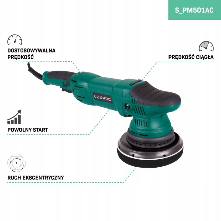 Polerka samochodowa 1050W – 150mm plus 4 pady