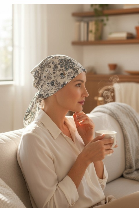 Chustka damska Aga x-81 z bawełny czapka marszczona także po chemioterapii