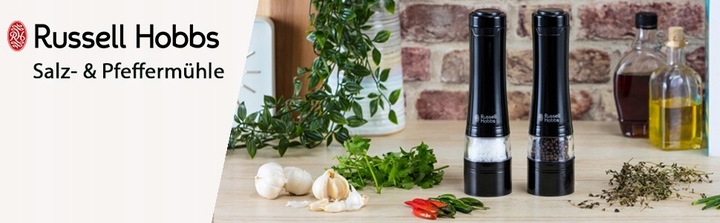 ZESTAW DWÓCH ELEKTRYCZNYCH MŁYNKÓW DO PIEPRZU I SOLI RUSSEL HOBBS