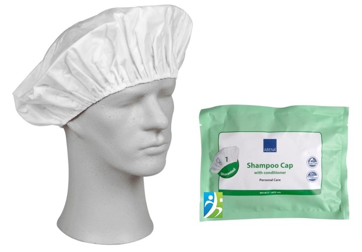 CZEPEK DO BEZWODNEGO MYCIA GŁOWY na sucho 5 szt do szpitala, na biwak