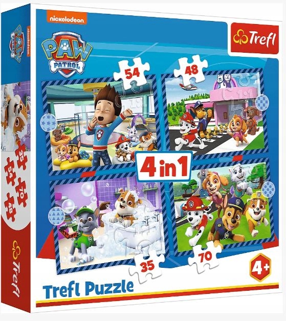Puzzle PSI PATROL Psie Sprawy Niezależne Układanki 4w1 Duże Obrazki 4+