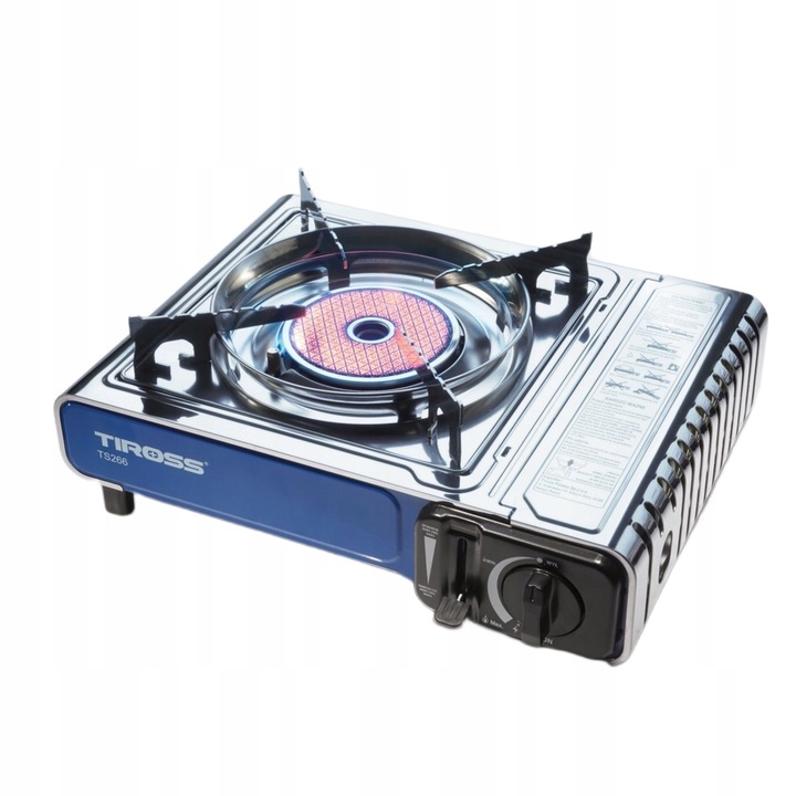 KUCHENKA TURYSTYCZNA TIROSS TS-266 SREBRNA 1650 W + 4 x BUTLE GAZOWE TS700