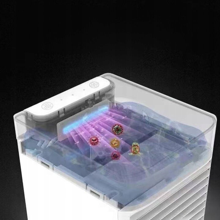 PRZENOŚNY MAŁY KLIMATYZER USB NA WODĘ i LÓD 3W1 KLIMATOR DO DOMU WENTYLATOR