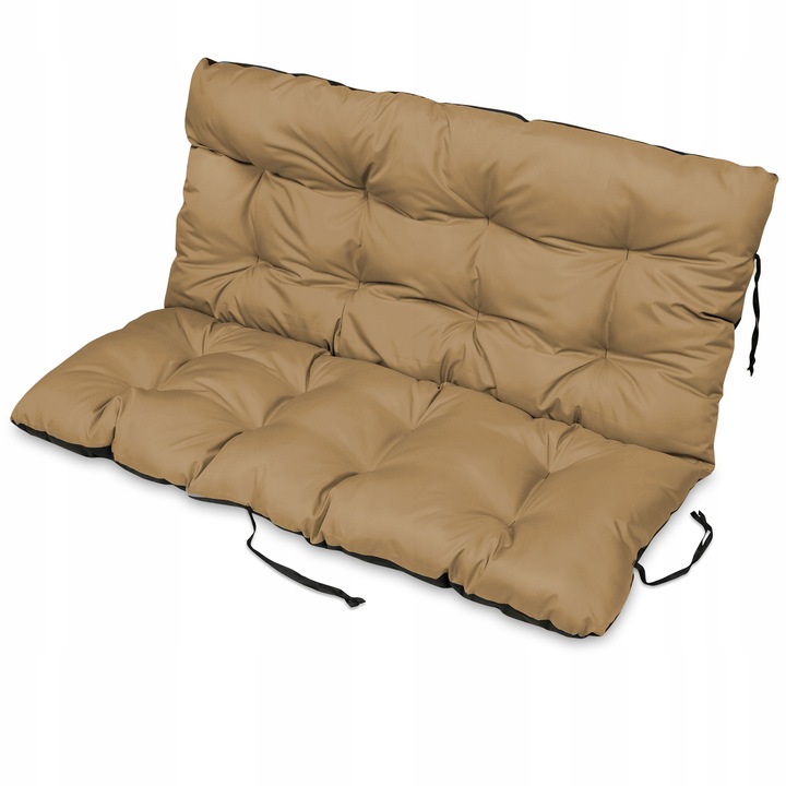 Beżowa poduszka na ławkę ogrodową 180x60x50 45/45